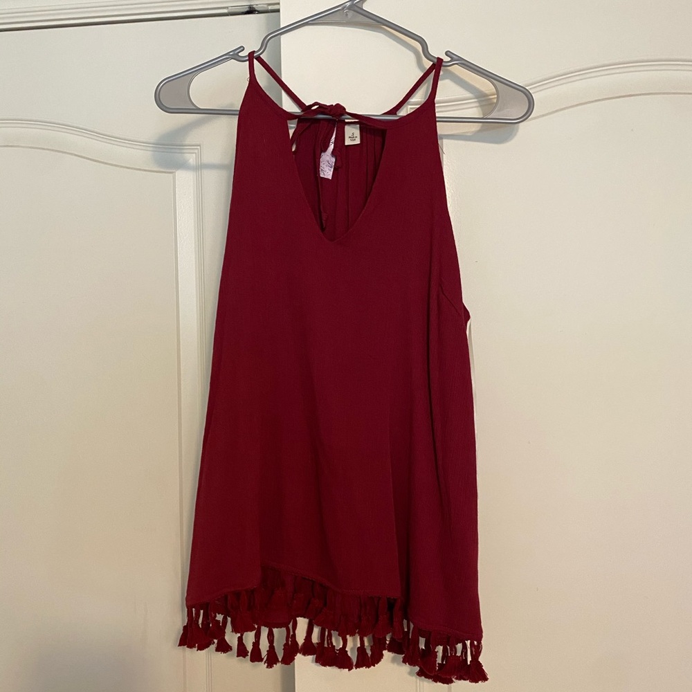 Red tank top w/ tassels